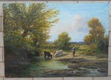 SCUOLA PIEMONTESE ANONIMO XX SECOLO QUADRO A OLIO PASCOLO PASTORELLA