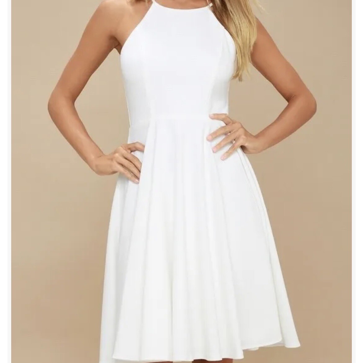 Lulus Irresistible Charm Ivory Midi Dress Size Small NWT | eBay