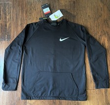 Boys Black Dri-Fit Training Sweatshirt sz Large NWT Front Pocket Retail 50