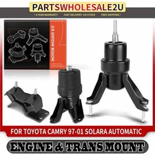 3Pcs Engine Motor & Transmission Mount for Toyota Camry 97-01 Solara 99-01 Auto
