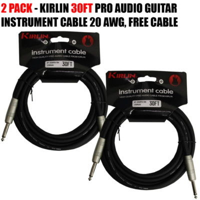 5-PACK 30FT Kirlin 1/4" Mono Dritto Maschio/Maschio Strumento - Foto 10