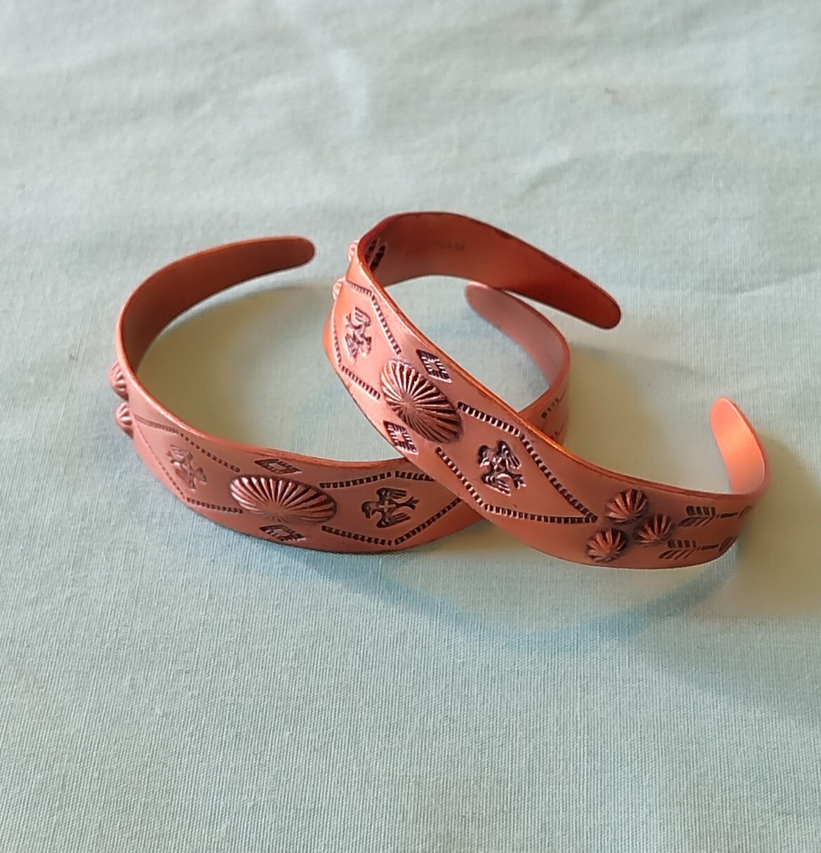 Signed WCMO Solid Copper Cuff Bracelets Southwest… - image 1