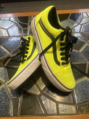 Old Skool Vans Neon Yellow/ Black Sneakers Unisex Mens US 6.5 Women’s US 8 Shoes - Picture 11 of 11