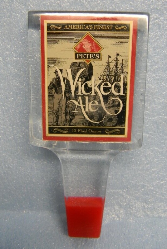 RARE VINTAGE SWEET PETE'S WICKED ALE BEER TAP HANDLE NAUTICAL SAIL BOAT SCENE