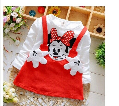 Abito tunica manica lunga bambina 6 mesi-4 anni Disney Minnie mouse gress  girl | eBay