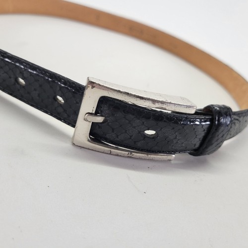 Fossil Leather Belt 30 M Snakeskin Skin Print Black BT228800102 - Picture 3 of 10