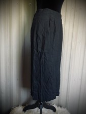 VTG Carole Little for Saint Tropez West Black 100 Linen Skirt Lined Midi 10