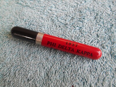 delta cigarette lighter VINTAGE 1937 PHI DELTA KAPPA MUNCIE IND. CAPSULE STYLE 3 PC. CIGARETTE  LIGHTER