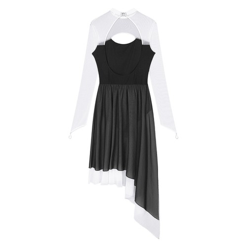 Womens Dancewear Cutout Leotard Sheer Dress Competition Costume Dance Stage DE - Bild 9 von 84