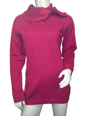 Damen Strickpullover Pulli rot mit Stehkragen Gr. 36/38 von Vivien Caron 