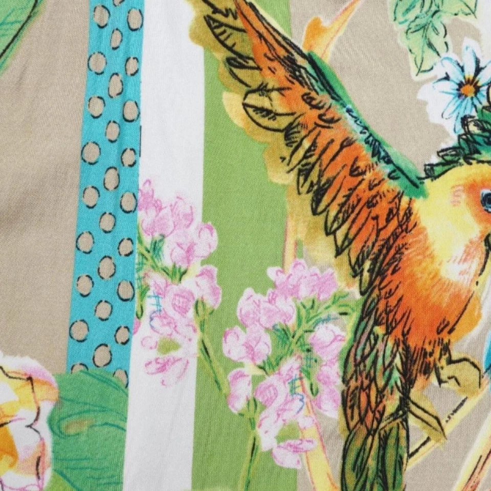 Falda midi vintage de seda con estampado floral y animal Blumarine Foto 4 de 4