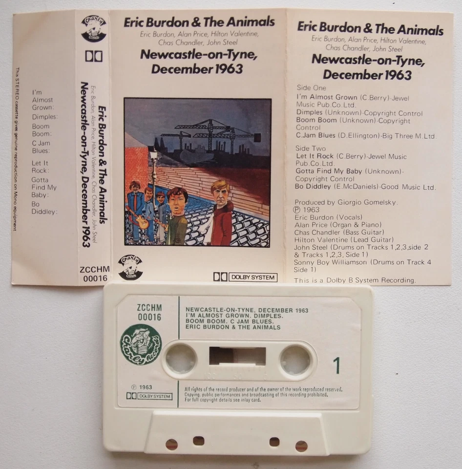 THE ANIMALS - NEWCASTLE DECEMBER 1963 (CHARLY ZCCHM0016) 1977 UK CASSETTE TAPE — 第 2/3 张图片