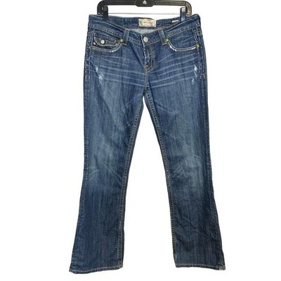 MEK Denim Masonville Low Rise Distressed Structured Bootcut Jeans Size 31/32