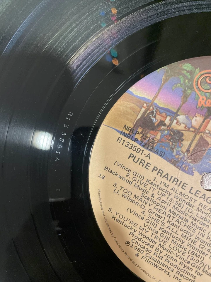 Pure Prairie League Firin' Up LP 1980 Casablanca Country Rock Vinyl Foto 3 de 4