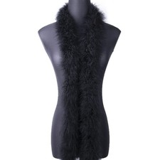 2 Yards 22g Black Fluffy Marabou Feather Boa for DIY Craft Sewing Trim Home W...