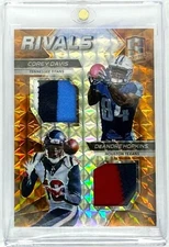 2017 Panini Spectra #6 Corey Davis DeAndre Hopkins 1/2 Rivals Neon Orange Patch