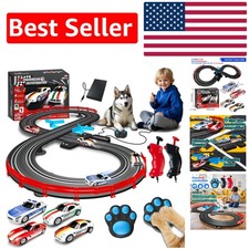 High-Speed Slot Car Race Track Set with 4 Cars - Perfect Gift for Ages 4-12