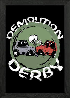 Demolition Derby Racing Mo gerahmtes Wandbild Poster Leinwanddruck Bild