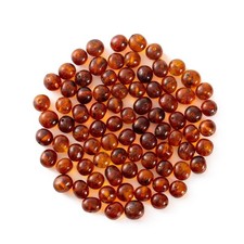 Baltic Polished Amber Loose Bead with drilled Hole - 3 Grams - 6-8 mm - Cognac