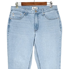 Seven7 womens high rise straight jeans size 10 stretch blue light wash