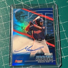 Misael Urbina 2021 Bowman's Best Blue /150 RC Auto Minnesota Twins