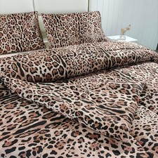 3PCS Cheetah Comforter Set Queen,Soft Leopard Print Bedding for Kids, Toddler, G