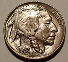 1938-D Buffalo Nickel, Final Year Issue, Flashy Brilliant Luster, Choice BU
