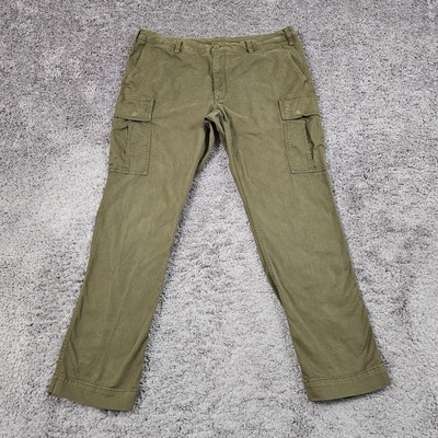 Polo Ralph Lauren Pants Mens 36 Green Cargo Slim Military Crew