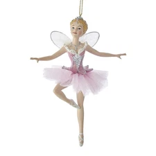 Kurt Adler Resin Ornament for Christmas Tree, Sugar Plum Fairy with Wings