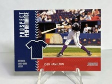 Josh Hamilton 2001 Stadium Club Prospect Performance Player Worn Relic RC