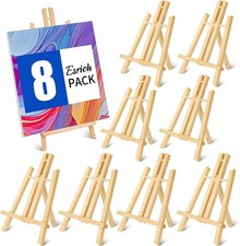 8 Pack 11.8" Wood Easels,Tabletop Easel for Painting,Painting Party, Displayi...
