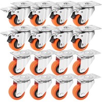 MöBelrollen 50Mm Mit Bremse, 360° Lenkrollen, 16Er-Set, 68Kg TragfäHigkeit