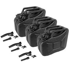 Produktbild - Benzinkanister Kraftstoffkanister Metall 10 L 3x Hammerschlag kratzfest schwarz 