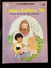 UNUSED vtg 1984 Golden A Christian Coloring Book The Life of Jesus Bible Stories