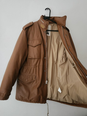 A BATHING APE Leder 90er M-65 Jacke braun Vintage Bape Rindsleder Gr. L Large