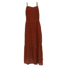 Ba&Sh Kyo Tiered Maxi Dress In Cotton Women Orange M