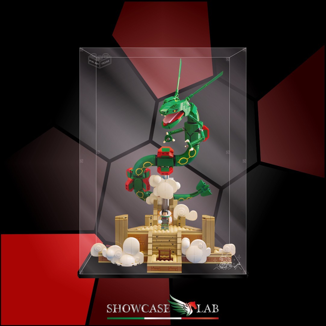 TECA IN PLEXIGLAS ACRILICO - DISPLAY - TECA PER SET LEGO® 72168 - RAYQUAZA