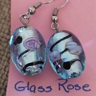 Glass Beaded Dangle Earrings, Rose Design — photo 2