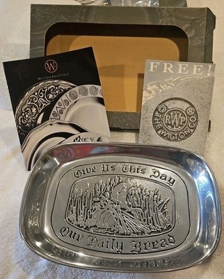 Vintage ''Give Us This Day Our Daily Bread'' Plate Pewter Wilton Armetale Collecto