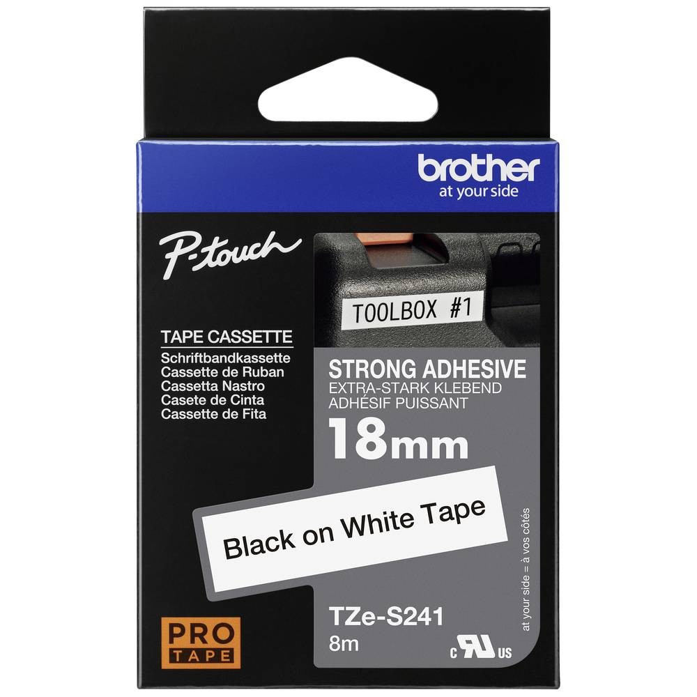 Ruban TZe-S241 Brother 18mm pour organiser l'atelier et identifier les câbles