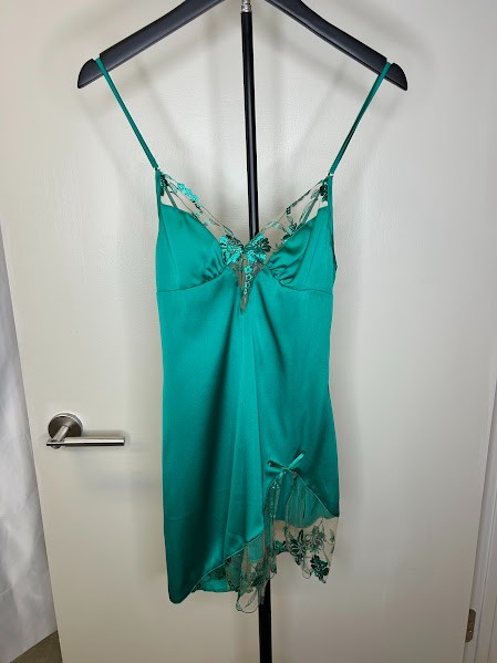 NWOT XS womens Honey Birdette emerald green slip dress size XS NWOT