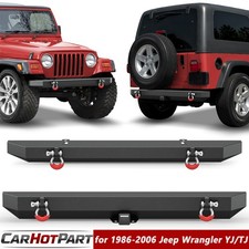 Front Or Rear Bumper For 1987-2006 Jeep Wrangler Tj Yj W D-rings Hitch Receiver