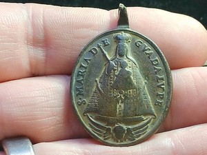 Excavated 17th - 18th C, Maria de Guadalupe / St Jerome Colonial Religious Medal