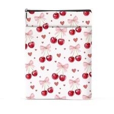Cherry Bows Decor Book Lovers Gifts Waterproof Book Sleeve Cherry Bow 1034
