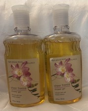 Bath Body Works Sheer Freesia Shower Body Gel Wash 10 Oz Set Lot x 2 RARE