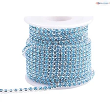 Crystal Rhinestone Chain Trim 4MM Silver for Sewing Crafts Wedding Decorations