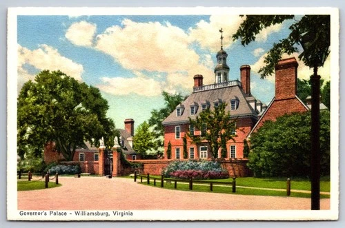 Postcard VA Williamsburg Virginia Governors Palace Unposted Vintage PC M7436