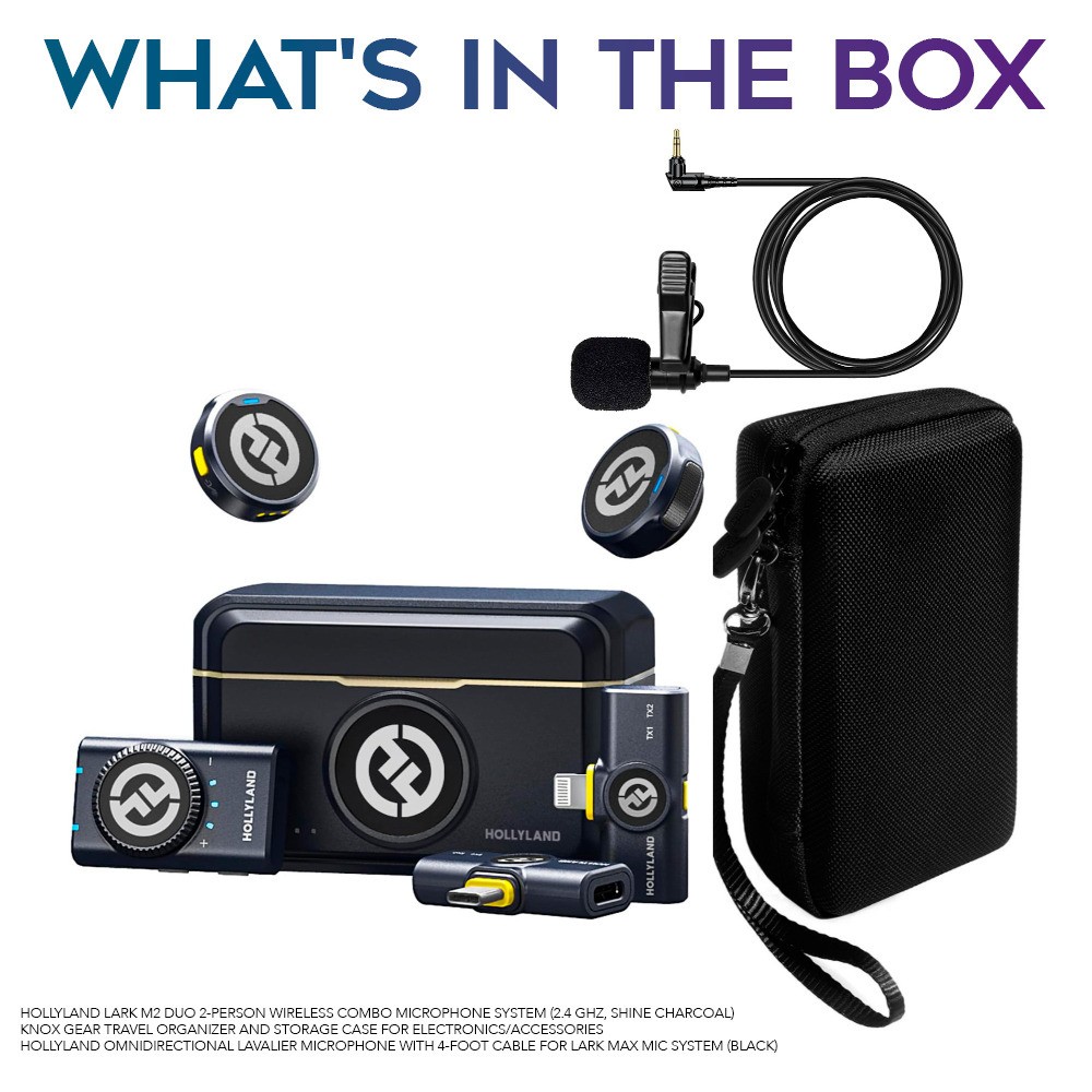 配信機器・PA機器・レコーディング機器 Hollyland Lark M2 Combo LARK M2 Wireless Microphone - An Ultra-lightweight Plug-and
