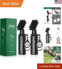 2 Pack Pro Golf Club Cleaner Brush Combo with Squeeze Water Bottle 7.5 Inches...