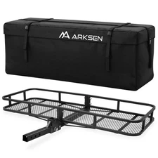 60" x 25" Cargo Hauler Carrier Hitch Mounted Receiver Luggage Basket + Bag Combo